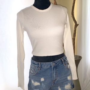 women's top, women's long sleeve crop top